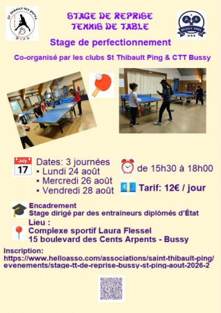 Stage TT de Reprise