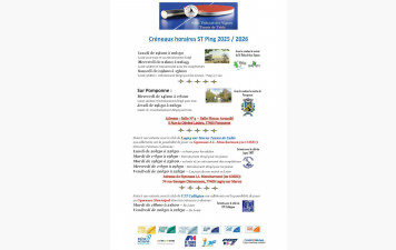 ⚠️🏓 nouveaux horaires 🏓⚠️