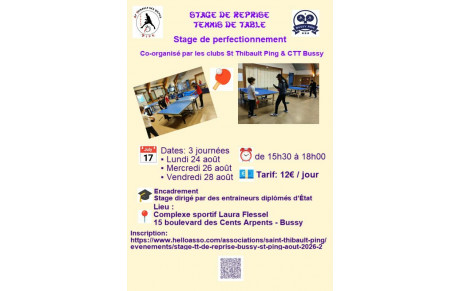 Stage TT de Reprise